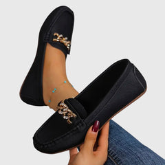 Beige Melissa orthopedic loafers by THE WHITMORE FAMILY featuring a classic slip-on style and supportive design.
