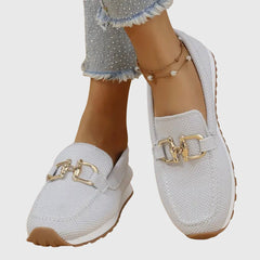 Beige Susana orthopedic loafers by THE WHITMORE FAMILY, featuring comfortable slip-on design and supportive sole for everyday wear.