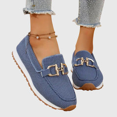 Beige Susana orthopedic loafers by THE WHITMORE FAMILY, stylish slip-on shoes with supportive design for comfort.