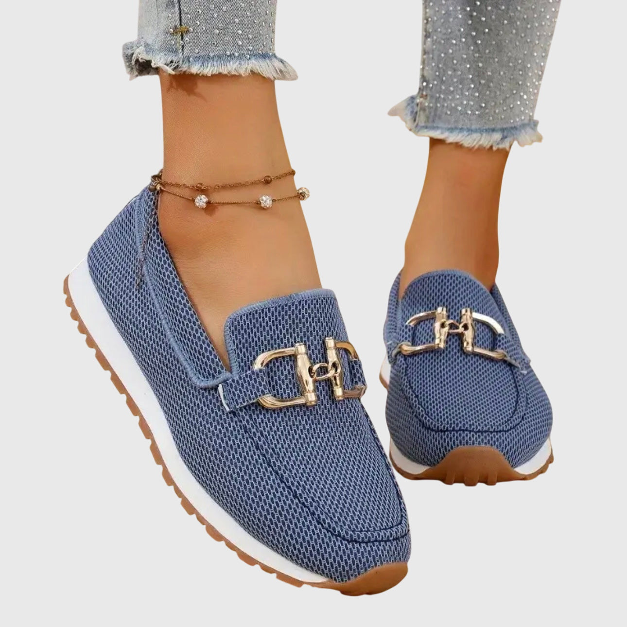 Beige Susana orthopedic loafers by THE WHITMORE FAMILY, stylish slip-on shoes with supportive design for comfort.