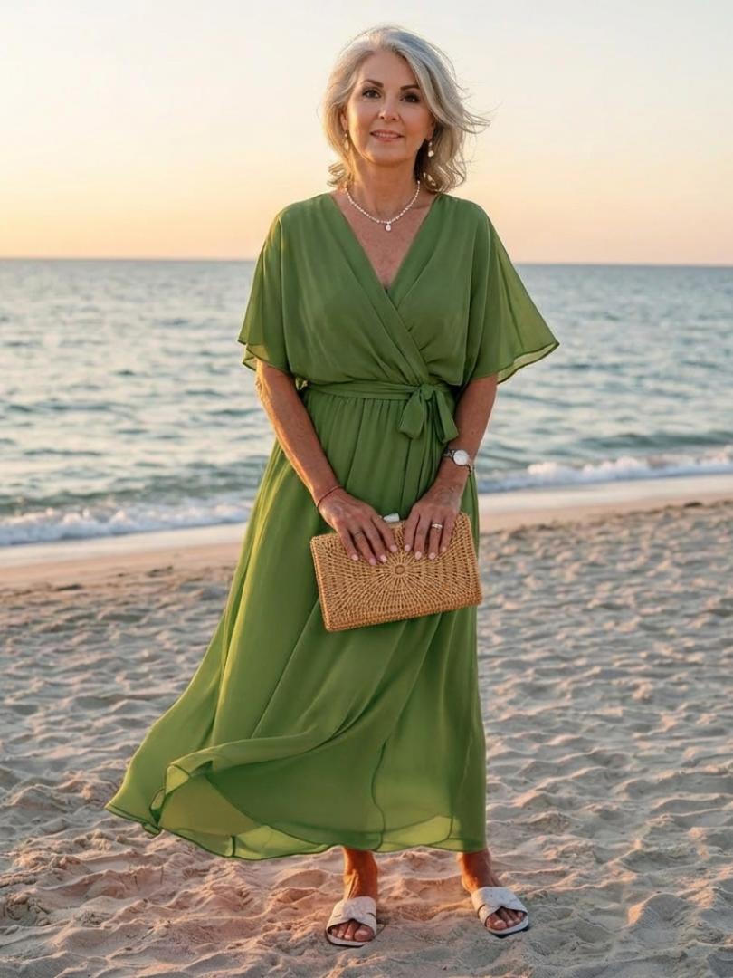 Elysia V neck draped waist tie midi dress by THE WHITMORE FAMILY, featuring a flowy silhouette and elegant design.