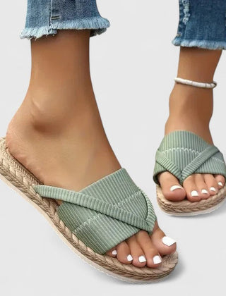 Mint green Gisandra™ orthopedic sandals by THE WHITMORE FAMILY, featuring cushioned straps and supportive soles.