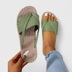 Mint green Gisandra™ orthopedic sandals by THE WHITMORE FAMILY featuring cushioned soles and adjustable straps.