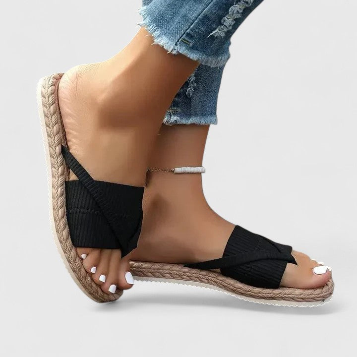 Mint green Gisandra™ orthopedic sandals by THE WHITMORE FAMILY featuring cushioned straps and supportive soles.