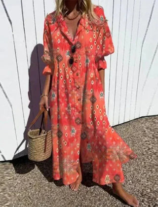 Colorful Rimmey Beachcomber Boho Dress by THE WHITMORE FAMILY featuring a relaxed, flowy design with vibrant patterns.