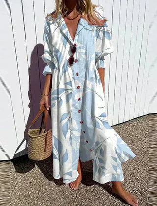Multi-color Rimmey Beachcomber Boho Dress by THE WHITMORE FAMILY, featuring relaxed fit and vibrant bohemian style.