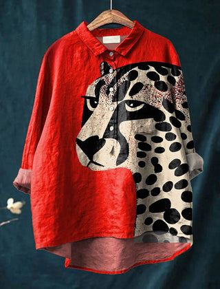 Nala bold cheetah print shirt by THE WHITMORE FAMILY, multicolor design, featuring a stylish and trendy animal print fabric.