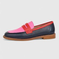 Multicolored Lynette Elegant Loafers by THE WHITMORE FAMILY shown in a close-up image highlighting stylish design and vibrant colors.