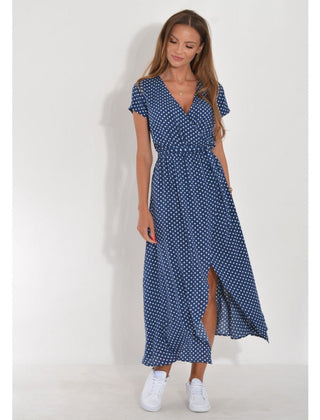 Multicolored floral V-neck dress from THE WHITMORE FAMILY, featuring a stylish design and lightweight fabric.
