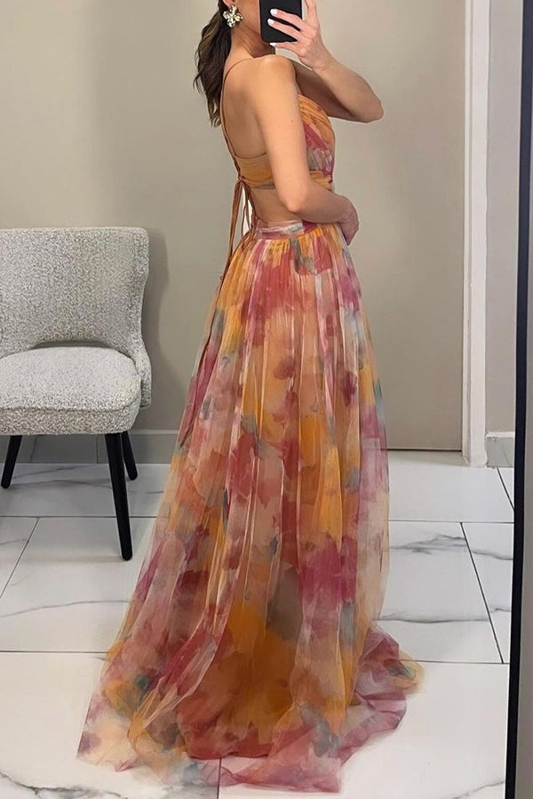 Grace Romantic Invisible Dress by THE WHITMORE FAMILY, orange color, fitted style, with delicate fabric details and elegant design.