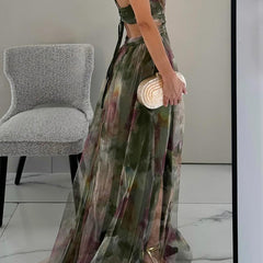 Grace Romantic Invisible Dress by THE WHITMORE FAMILY, orange color, fitted style, shown on a mannequin.