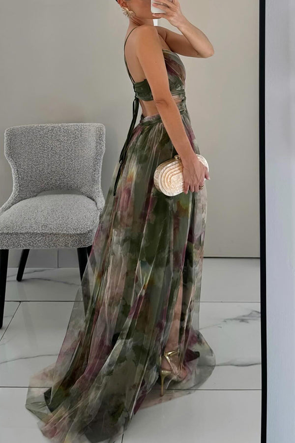 Grace Romantic Invisible Dress by THE WHITMORE FAMILY, orange color, fitted style, shown on a mannequin.