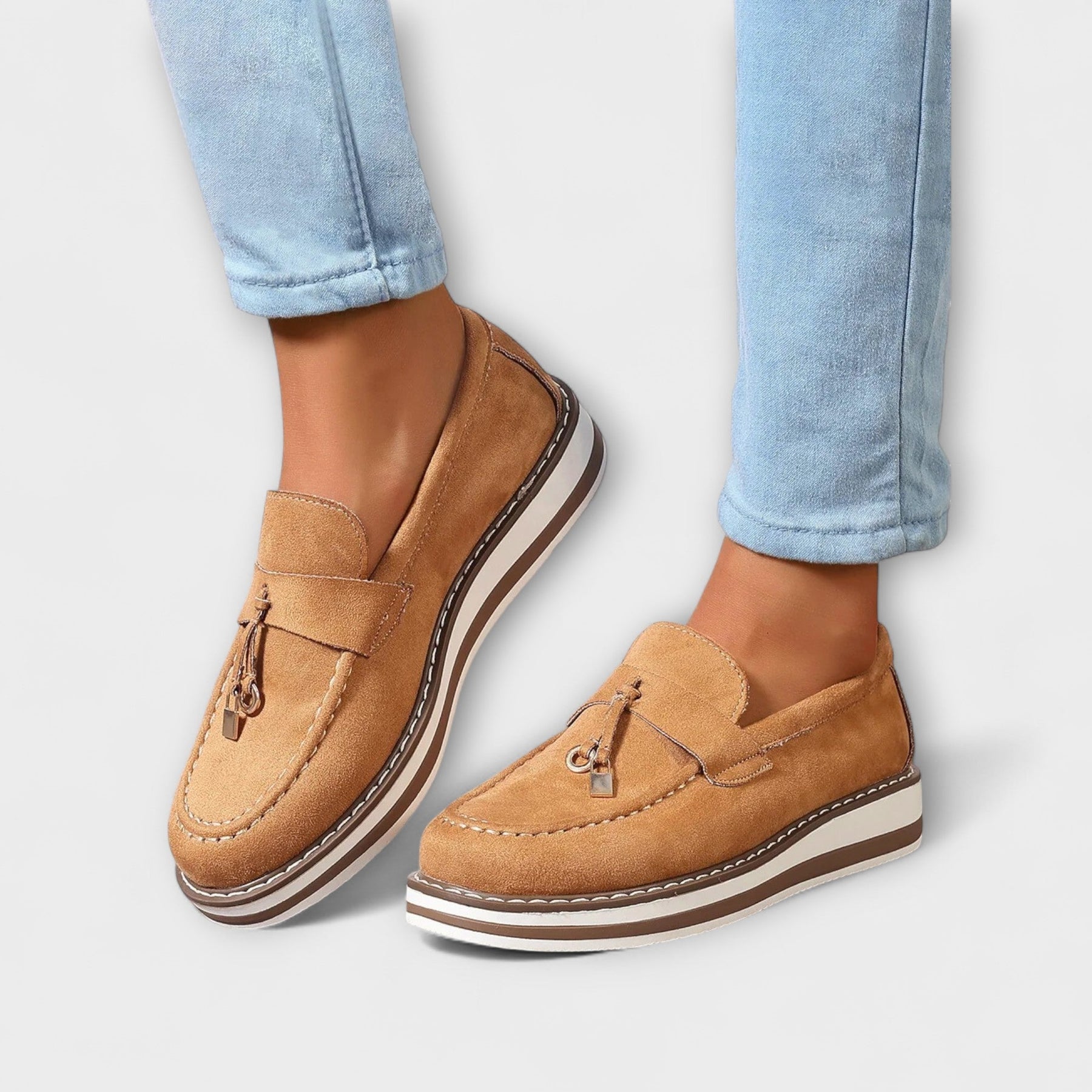 Pink Halo casual comfort loafers by THE WHITMORE FAMILY, showcasing soft material and relaxed slip-on design.