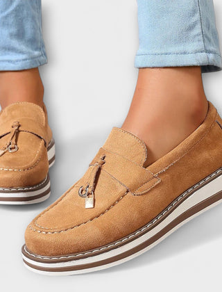 Pink Halo casual comfort loafers by THE WHITMORE FAMILY, featuring a soft design and slip-on style for everyday wear.