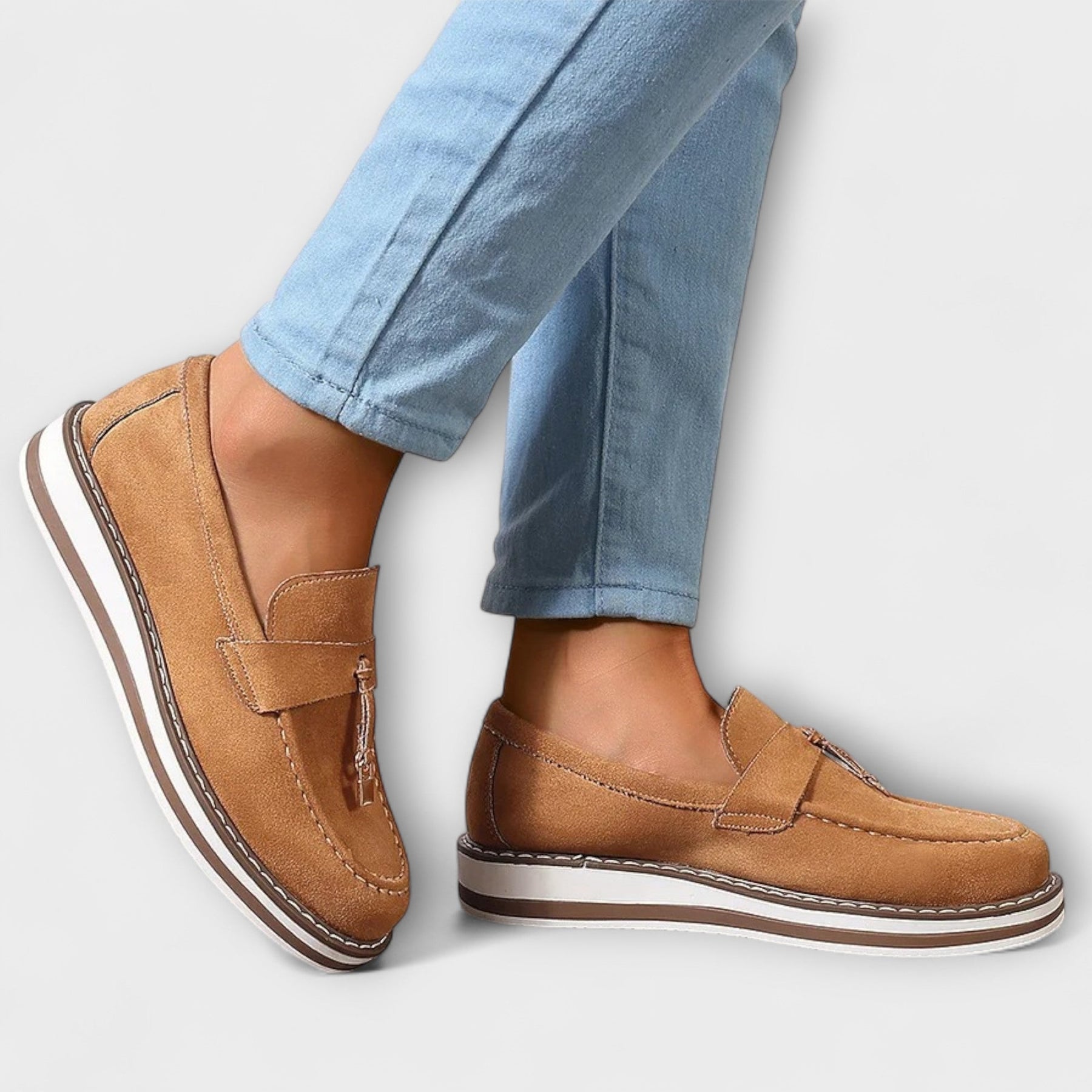 Pink Halo casual comfort loafers by THE WHITMORE FAMILY, showcasing soft material and relaxed slip-on style.
