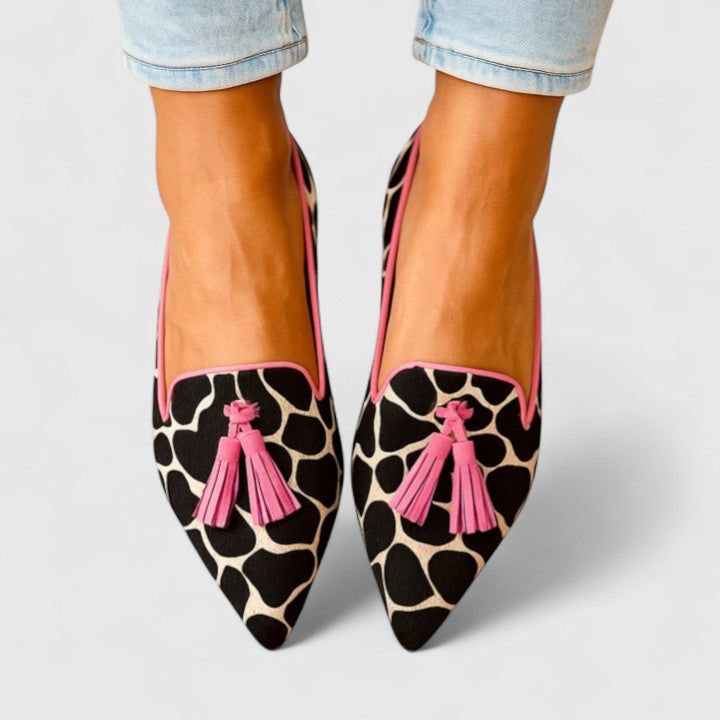 Pink Dhreika Smart Fit Loafers by THE WHITMORE FAMILY, stylish women's slip-on shoes with comfortable fit and modern design.