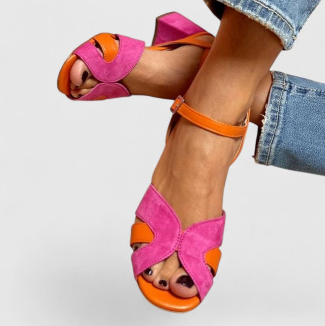Pink Devynne orthopaedic heels by THE WHITMORE FAMILY featuring supportive design and stylish heel for comfortable wear.