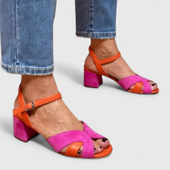 Pink Devynne orthopaedic heels by THE WHITMORE FAMILY, stylish supportive footwear with cushioned insoles and elegant design.