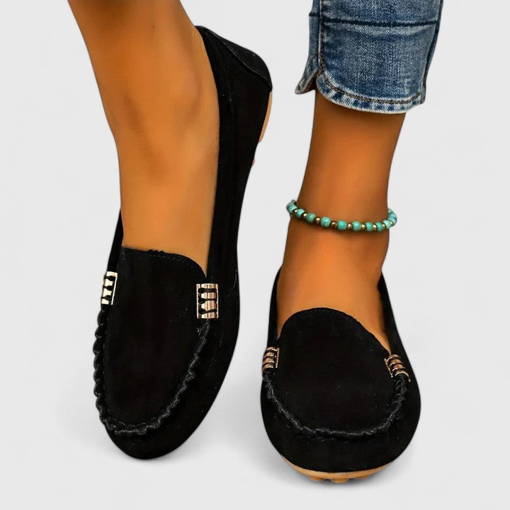 Pink Karlene orthopedic loafer by THE WHITMORE FAMILY featuring comfortable slip-on design and cushioned insole.
