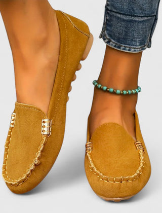 Pink Karlene orthopedic loafer by THE WHITMORE FAMILY featuring comfortable slip-on design and supportive sole.