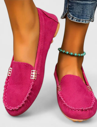 Pink Karlene orthopedic loafer by THE WHITMORE FAMILY featuring comfortable, supportive design and classic slip-on style.