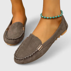 Pink Karlene orthopedic loafer by THE WHITMORE FAMILY featuring a comfortable slip-on design and supportive sole.