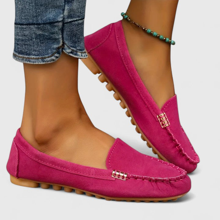Pink Karlene orthopedic loafer by THE WHITMORE FAMILY featuring comfortable design and slip-on style.