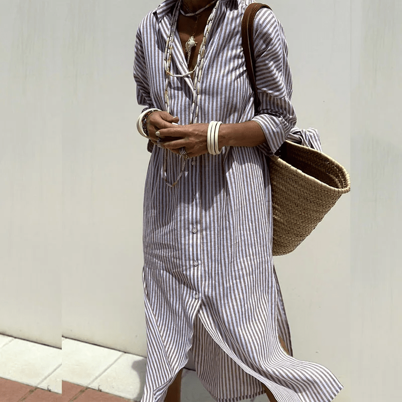 Pink Cariel elegant breathable maxi dress by THE WHITMORE FAMILY, flowing fabric and stylish design perfect for summer wear.