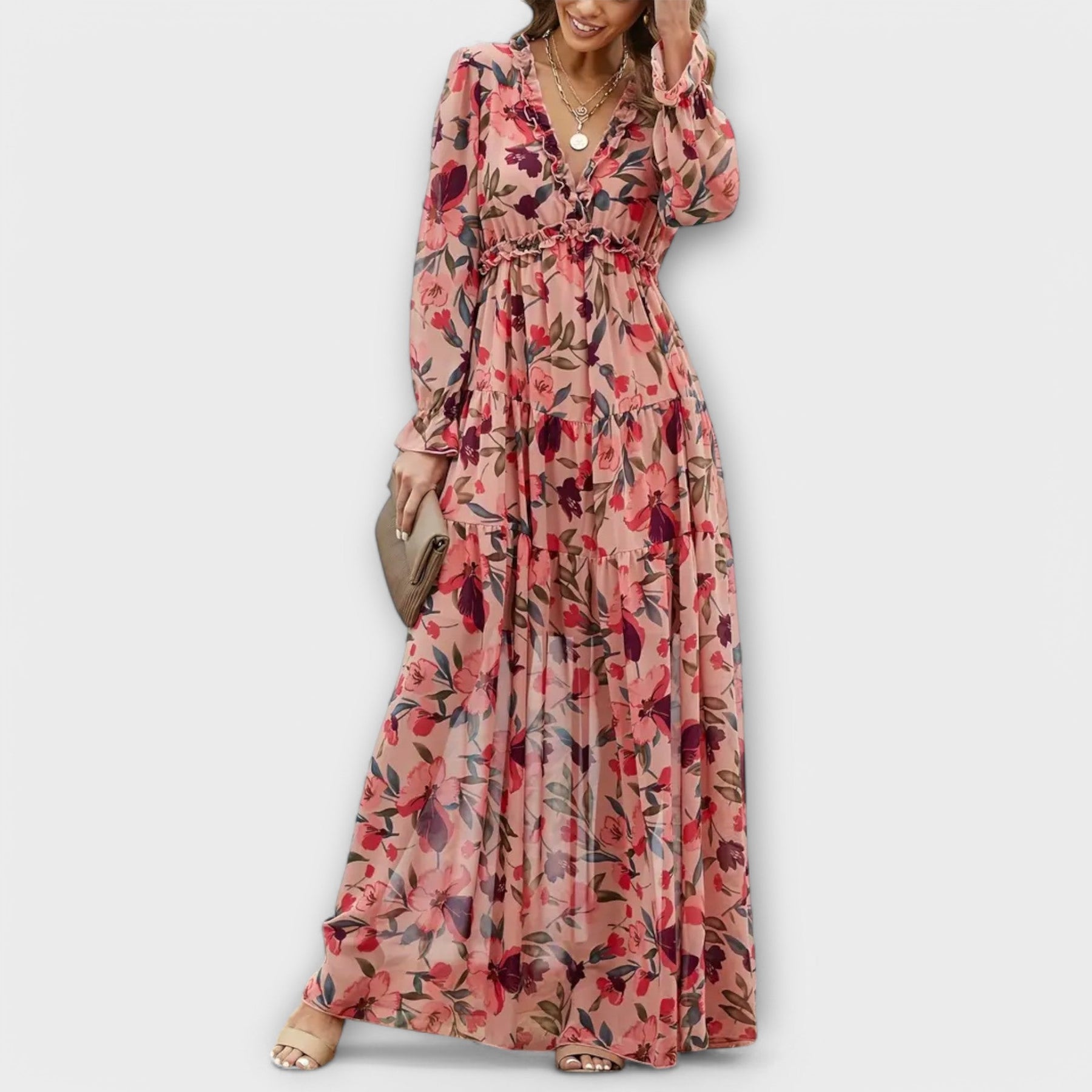 Pink Liv Helen Elegant Dress by THE WHITMORE FAMILY, featuring a stylish and sophisticated design for special occasions.
