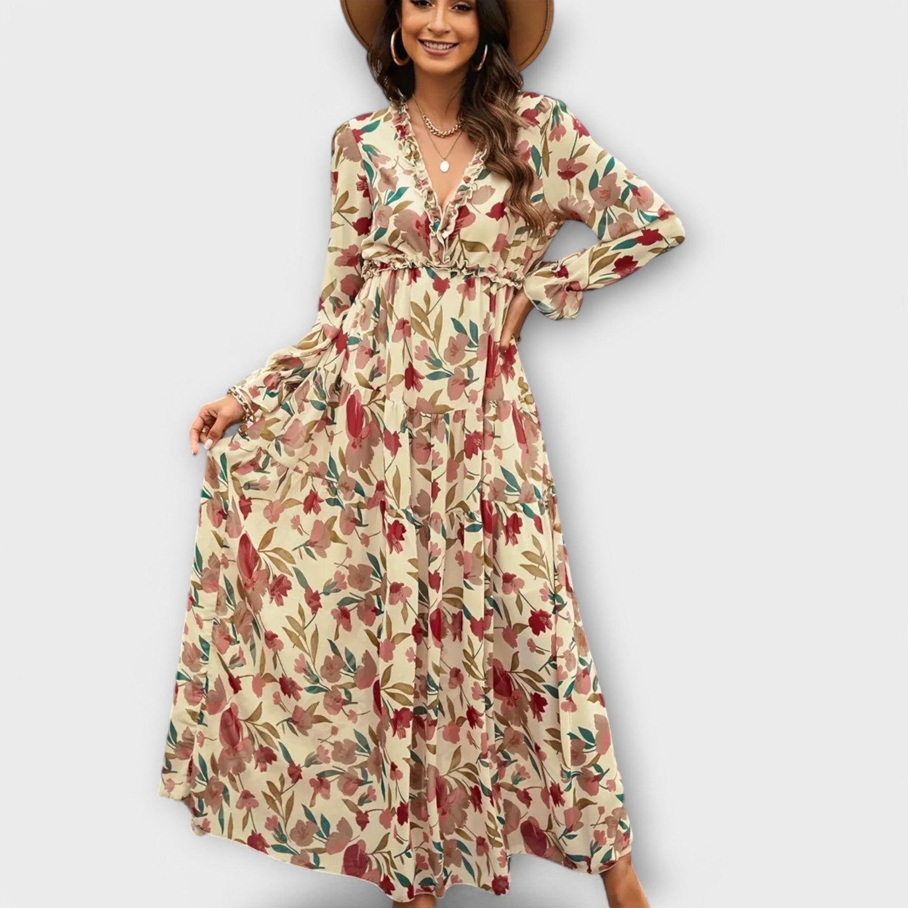 Pink Liv Helen Elegant Dress by THE WHITMORE FAMILY, featuring a stylish, flowing design perfect for special occasions.