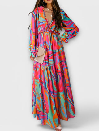 Pink Liv Helen Elegant Dress by THE WHITMORE FAMILY, featuring a stylish, flowing design with delicate details.