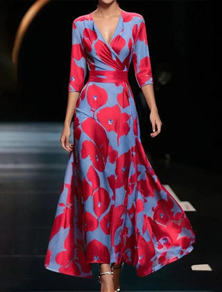 Pink Patricia chic dress with floral print by THE WHITMORE FAMILY, featuring a stylish and elegant design for women.