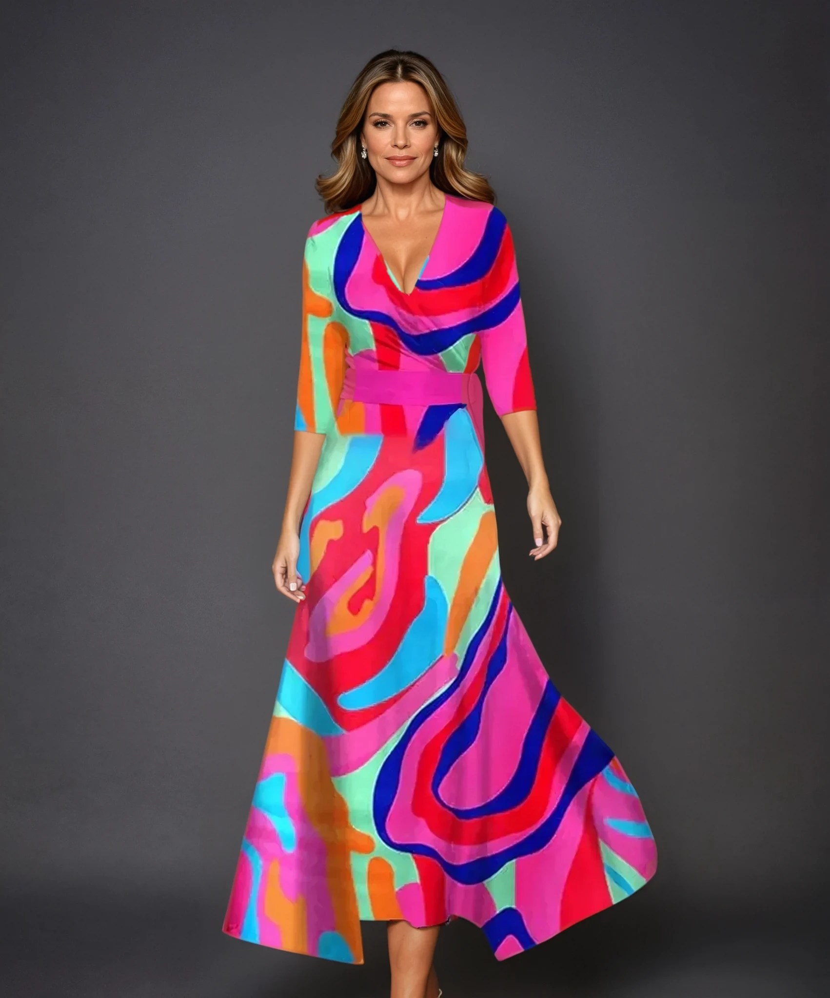 Pink Patricia chic dress with floral print by THE WHITMORE FAMILY, featuring a stylish design and vibrant pattern.