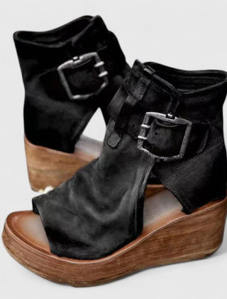 Purple Jess™ orthopedic wedge sandals by THE WHITMORE FAMILY with supportive footbed and stylish design.