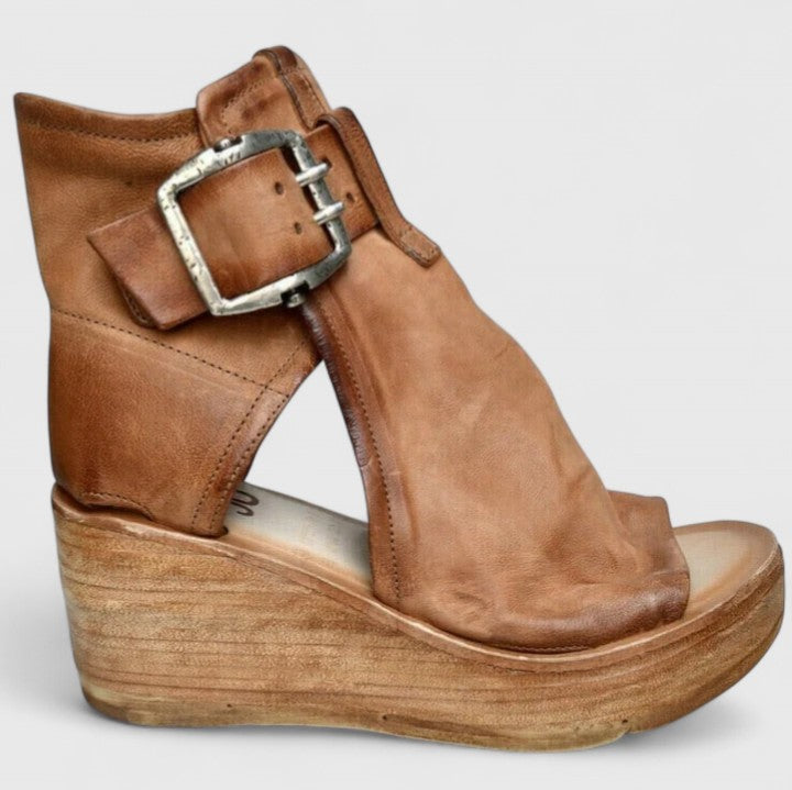 Purple Jess™ orthopedic wedge sandals by THE WHITMORE FAMILY featuring cushioned footbed and supportive design.