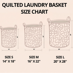 Quilted laundry basket by THE WHITMORE FAMILY with woven handles, featuring a soft, padded fabric design for stylish storage.