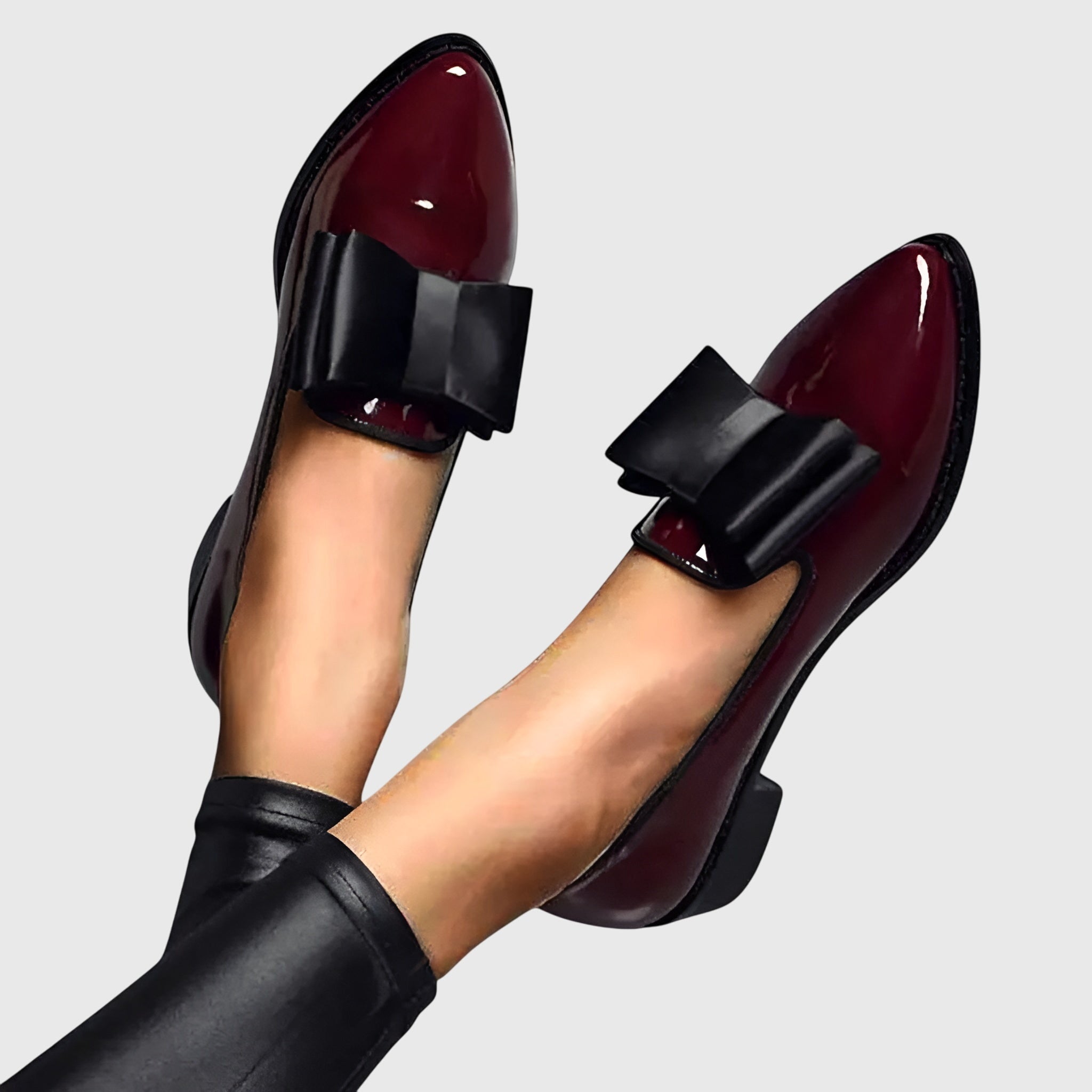 Red Anya orthopedic loafers by THE WHITMORE FAMILY featuring a classic slip-on design and comfortable sole.
