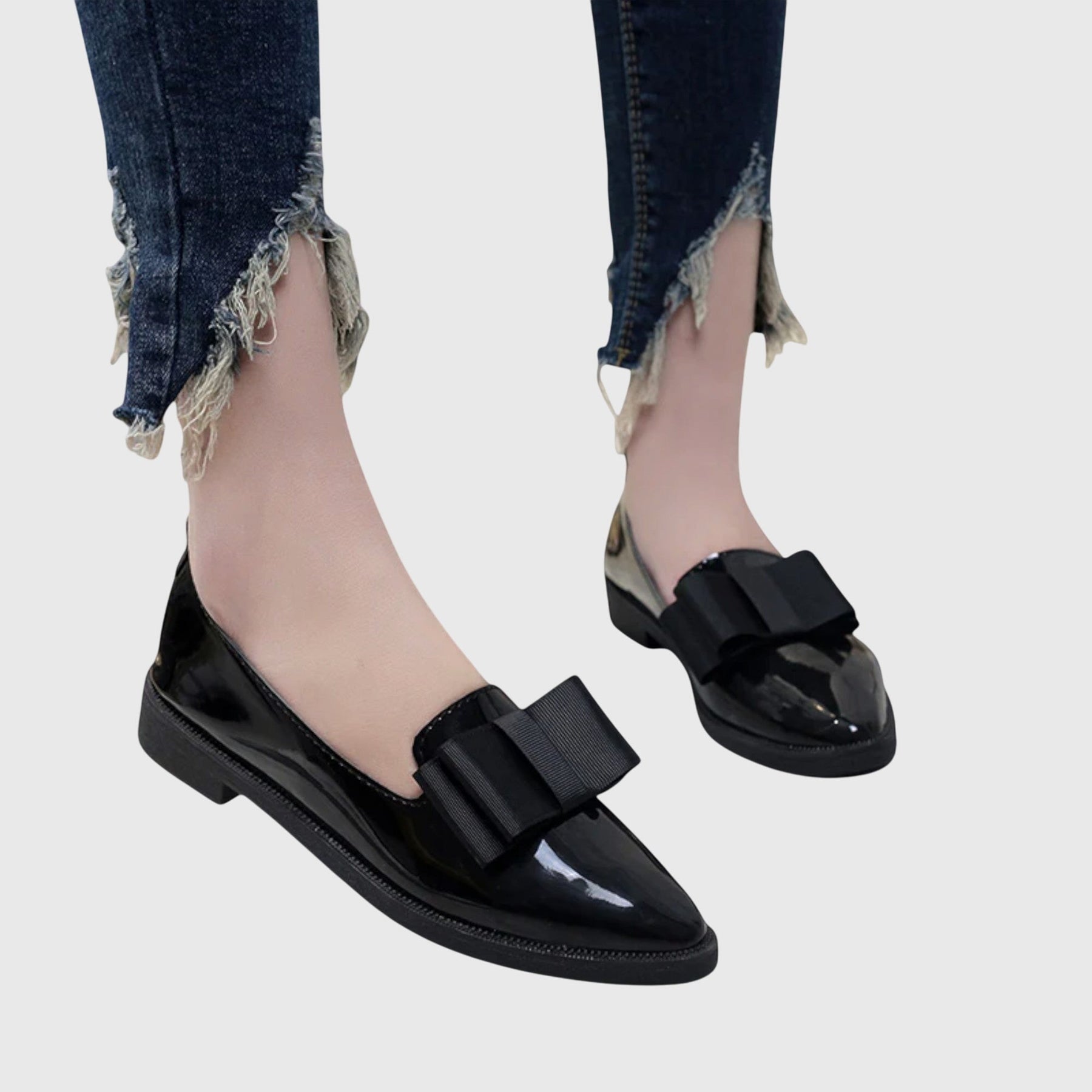Red Anya orthopedic loafers by THE WHITMORE FAMILY, featuring comfortable slip-on design and supportive sole.