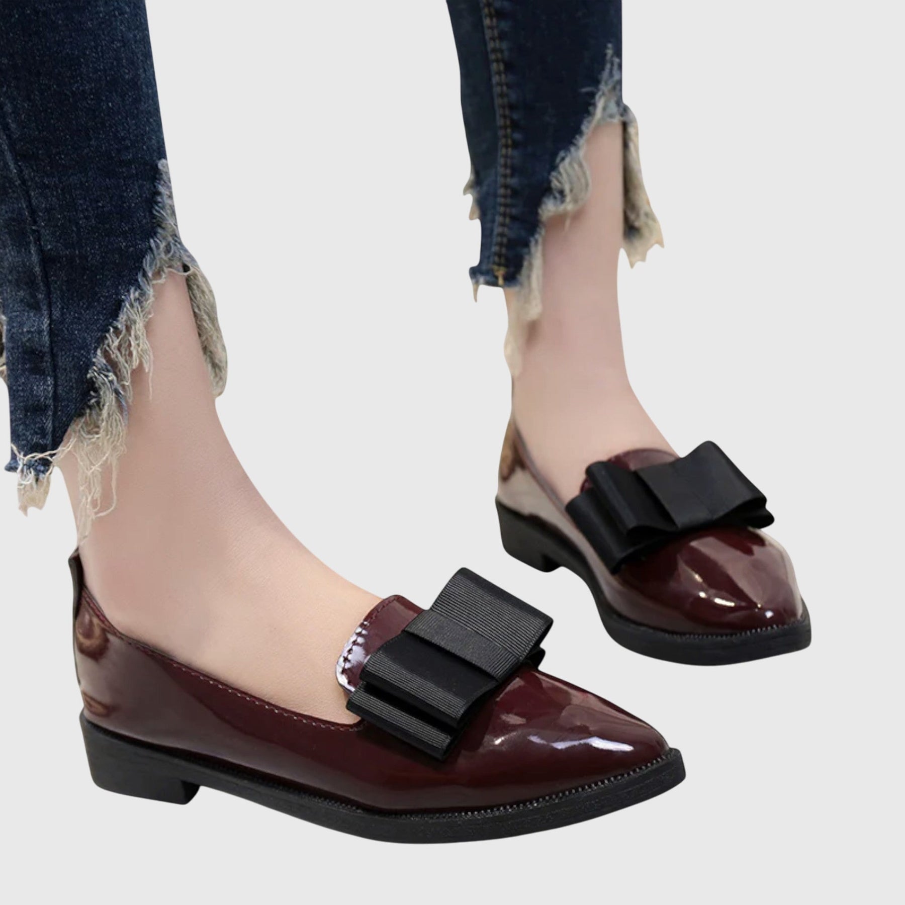 Red Anya orthopedic loafers by THE WHITMORE FAMILY featuring a sleek design and comfortable fit for everyday wear.