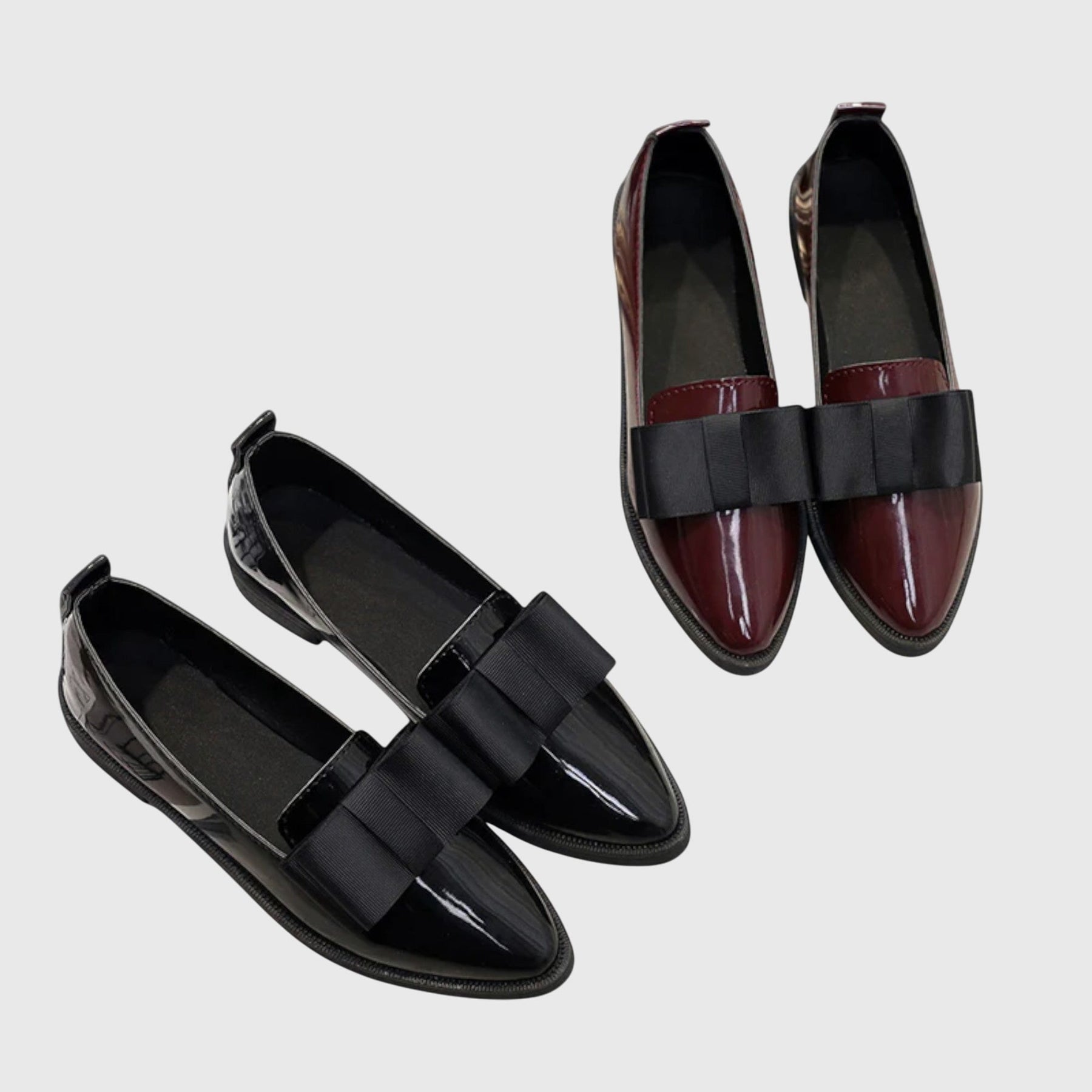 Red Anya orthopedic loafers by THE WHITMORE FAMILY with cushioned insoles and classic slip-on design.
