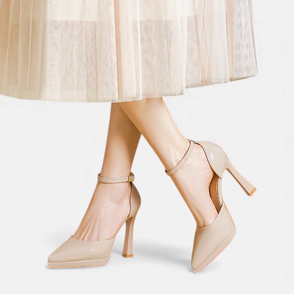 Red leather Evette heels by THE WHITMORE FAMILY featuring sleek pointed toes and stylish stiletto heels.