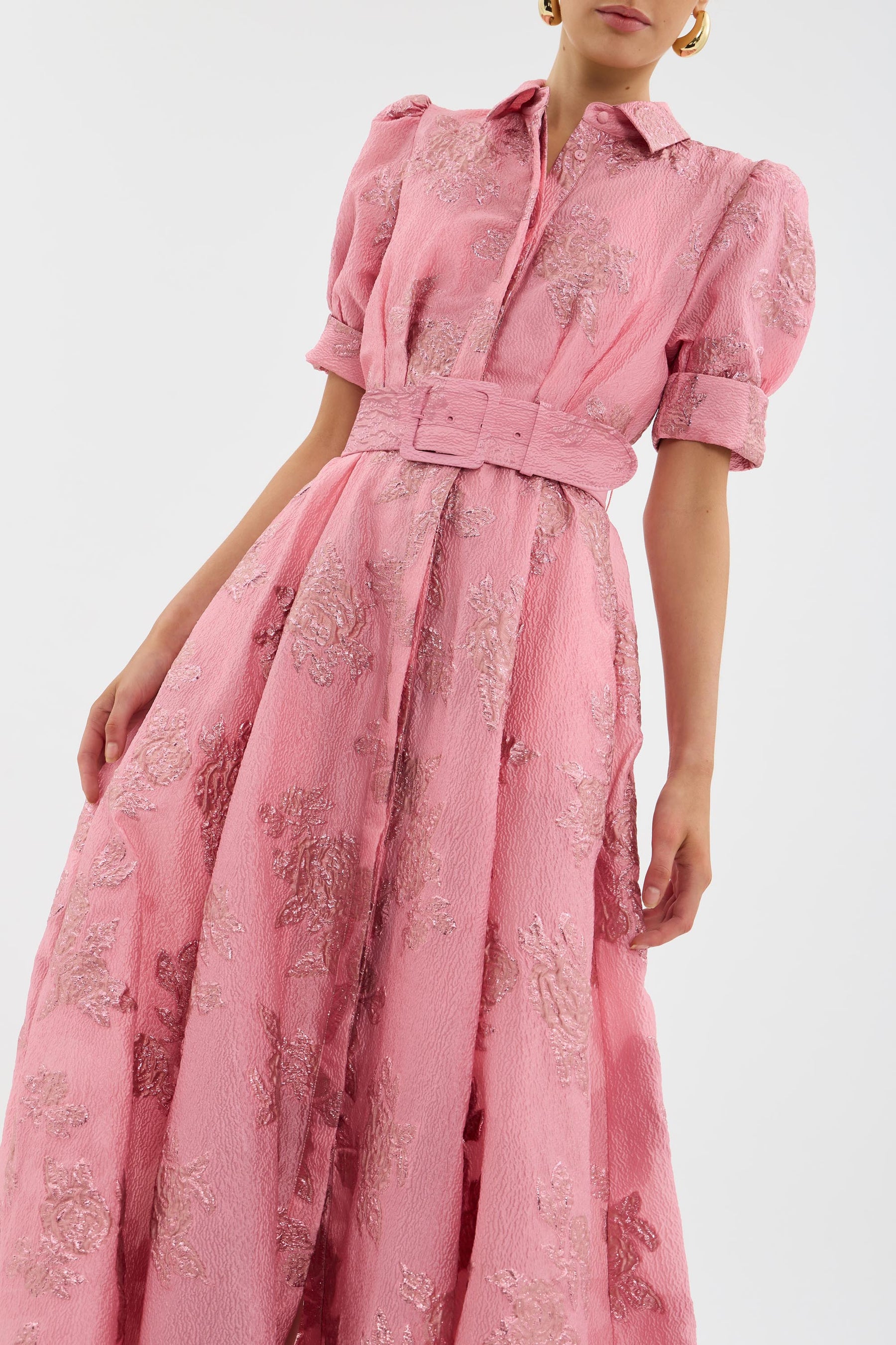 Anabella dress with short puff sleeves by THE WHITMORE FAMILY, featuring a stylish, feminine design for young girls.