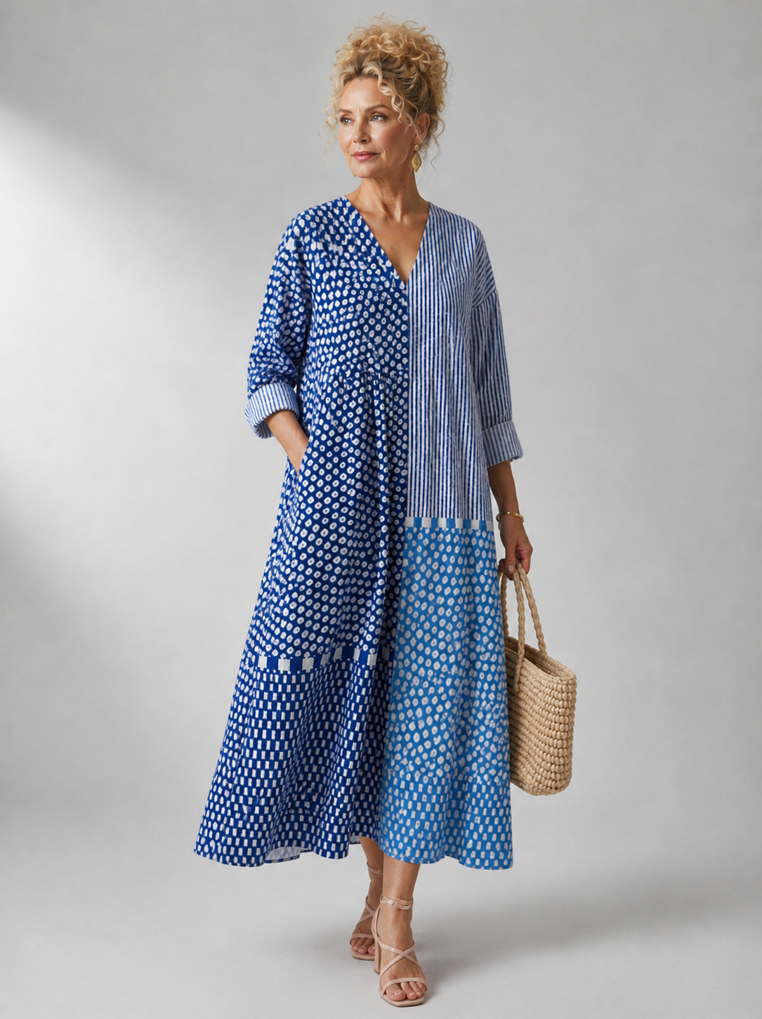 Lucille women's vibrating and comfortable dress by THE WHITMORE FAMILY, shown in a stylish, fitted design with soft fabric.