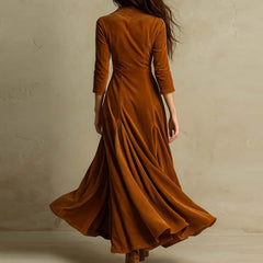 Mirella flowing velvet maxi dress by THE WHITMORE FAMILY, elegant full-length dress in rich velvet fabric with a flowing silhouette.