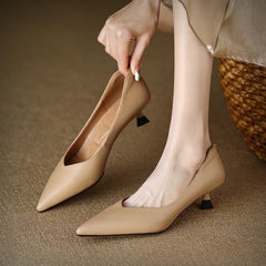 Beige Gerda elegant pumps by THE WHITMORE FAMILY, stylish sandal with a sleek design and comfortable fit.
