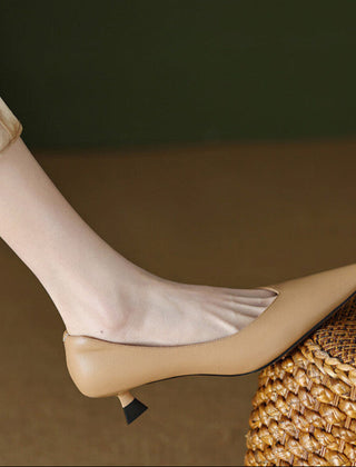Beige Gerda elegant pumps sandal by THE WHITMORE FAMILY, showcasing stylish design and comfortable heel.