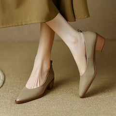 Beige Helen Classic Chic Pumps by THE WHITMORE FAMILY, stylish sandal with a sleek design and comfortable fit.