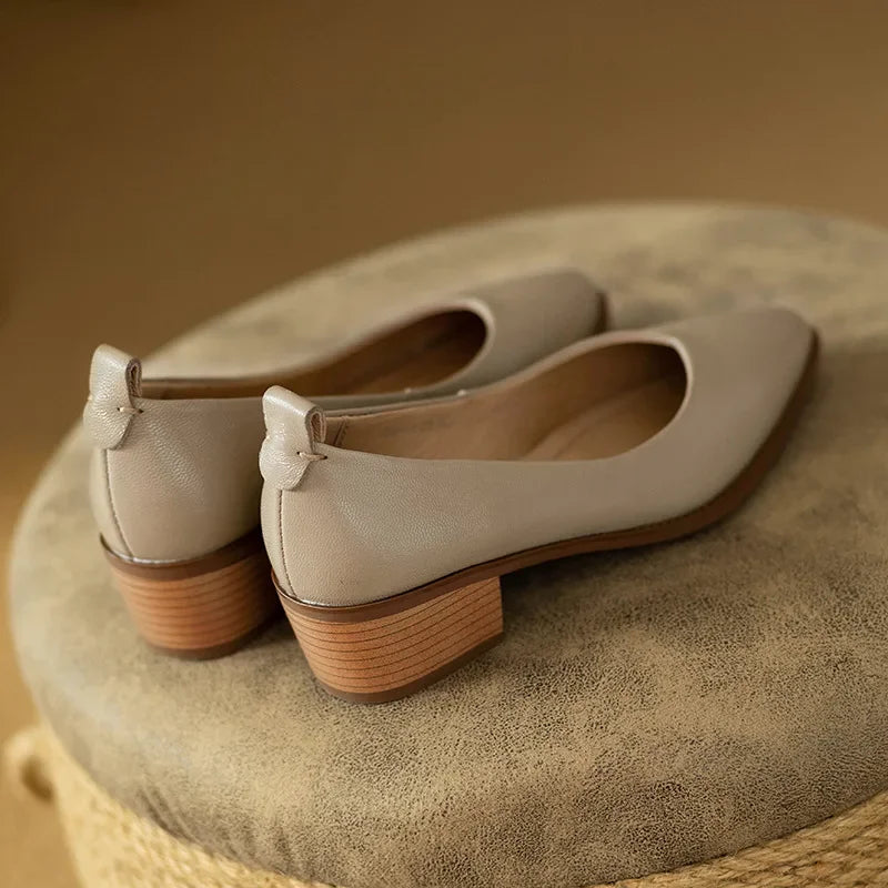 Beige Helen Classic Chic Pumps by THE WHITMORE FAMILY, stylish sandal with sleek design and comfortable fit.