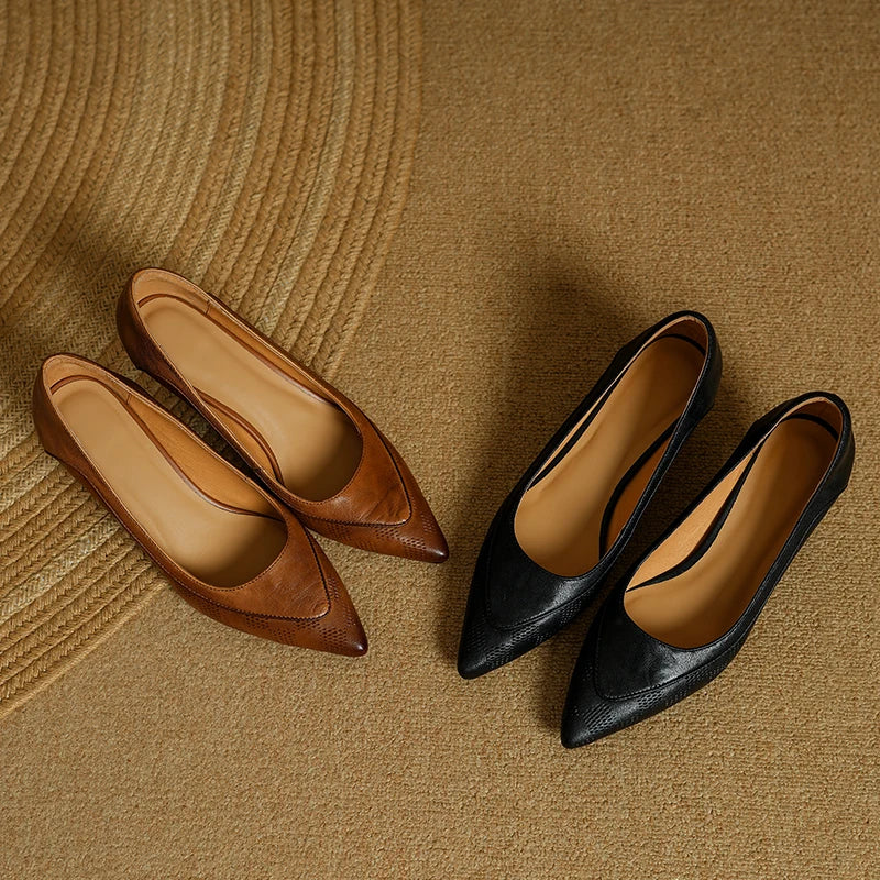 Brown Fiona elegant pumps by THE WHITMORE FAMILY featuring a stylish sandal design and pointed toe.