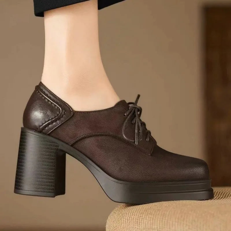 Brown Margot Classic Pumps by THE WHITMORE FAMILY, stylish sandal with a sleek design and comfortable fit.